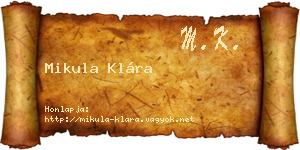 Mikula Klára névjegykártya